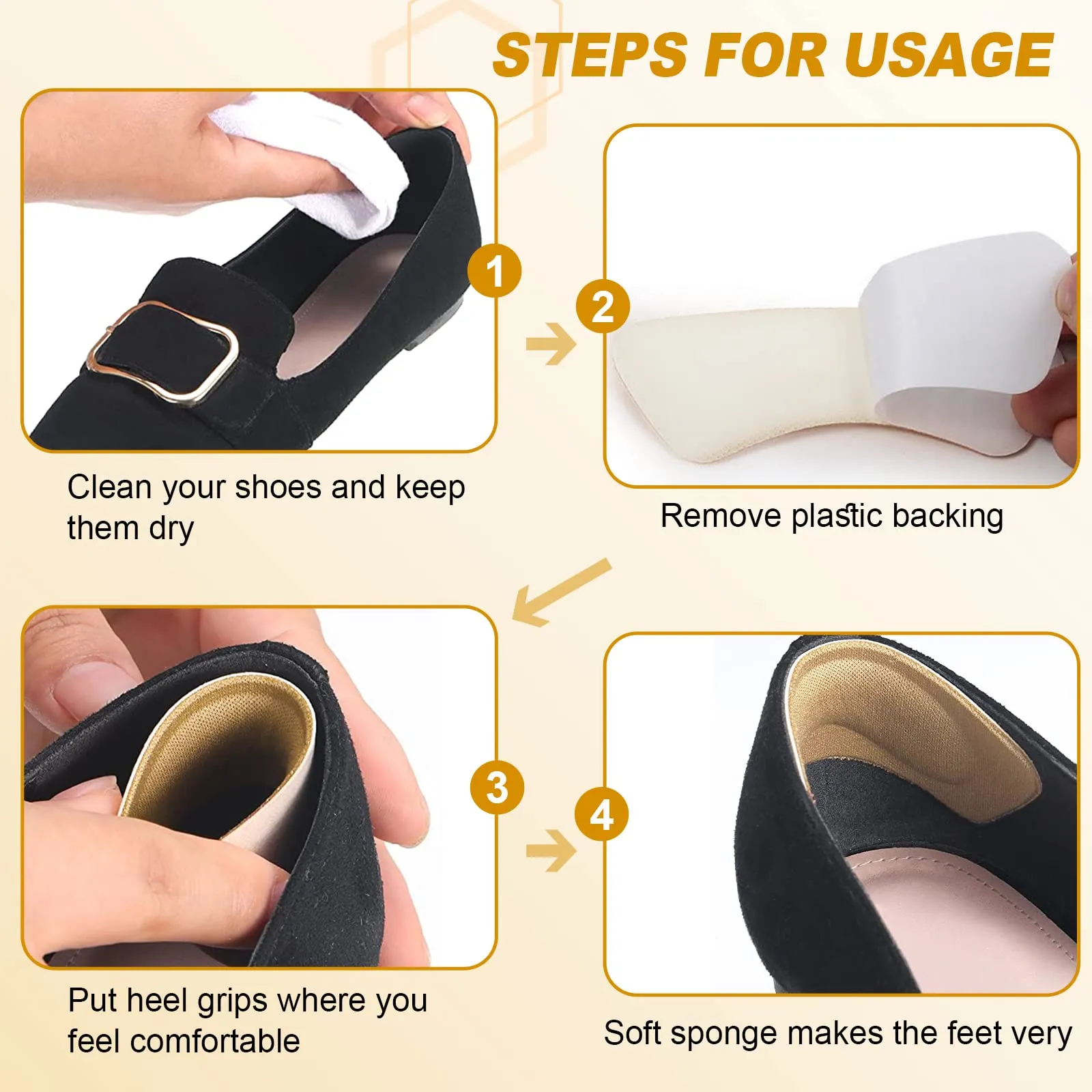 8 Pairs High Heel Cushion Pads, Wanglaism Shoe Filler Adjustable Toe Filler Inserts Heel Grips Liner Insert for Men Women Too Big Shoe, Fit Most Shoes