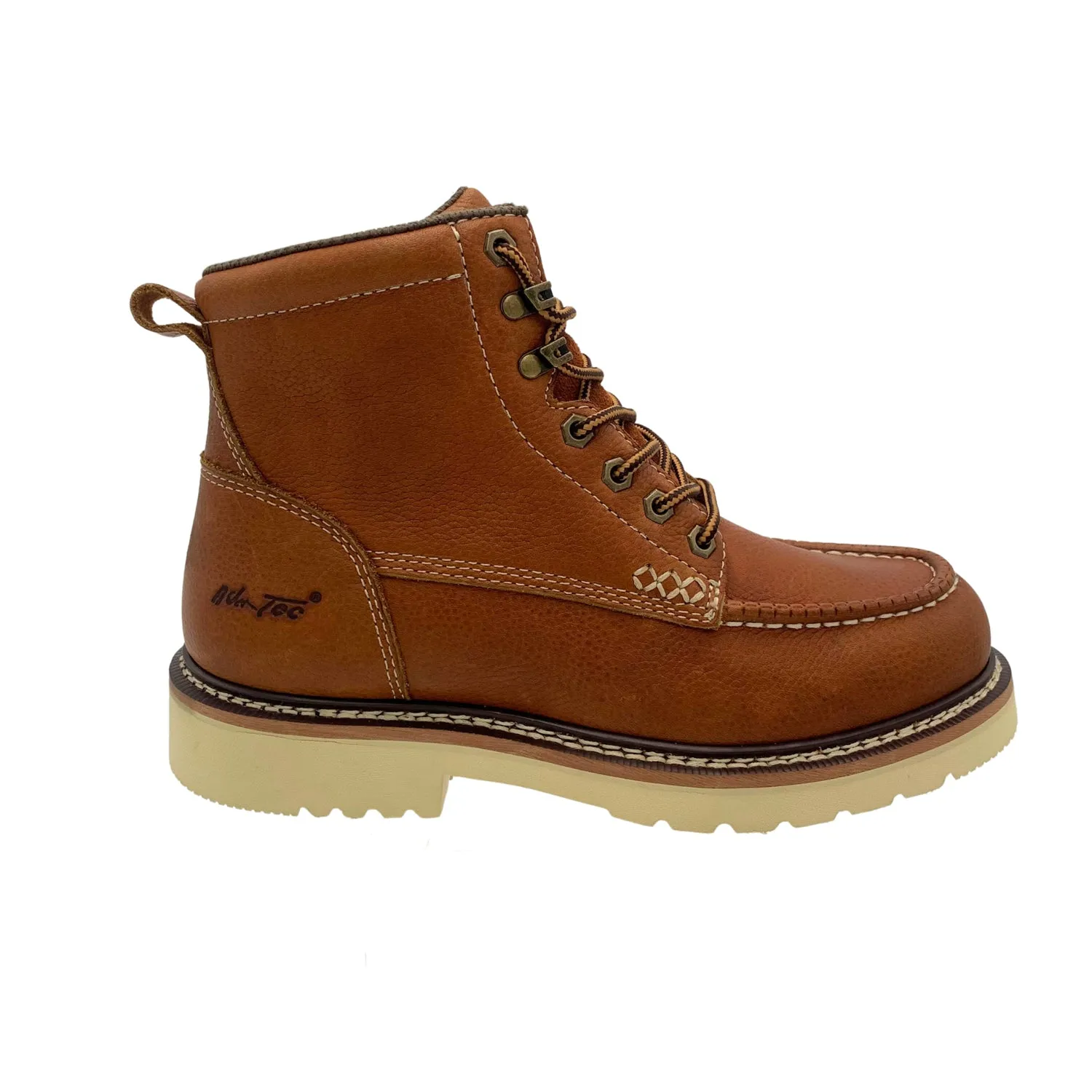 AdTec Mens Apex 6in SR Moc-Toe Tumbled Brown Leather Work Boots