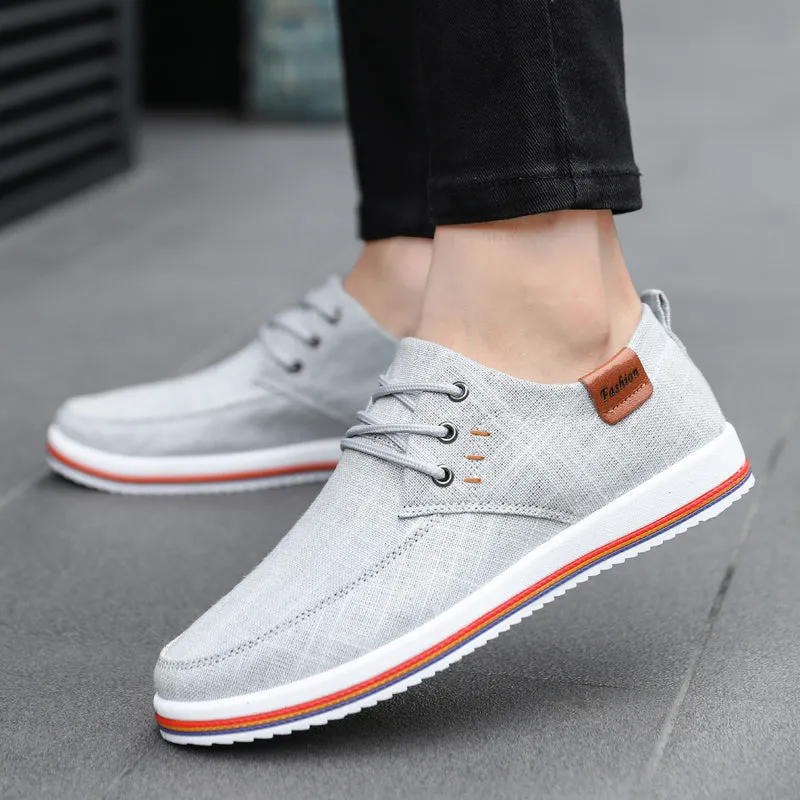 Advbridge Hot Sale Casual Footwear Mens Summer Breathable Hemp Man Shoes Hard-Wearing Casual Sneakers Men Lace-up Casual Shoe Men