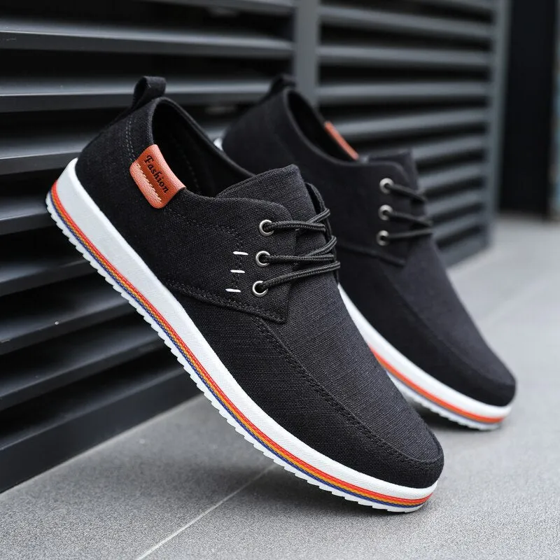 Advbridge Hot Sale Casual Footwear Mens Summer Breathable Hemp Man Shoes Hard-Wearing Casual Sneakers Men Lace-up Casual Shoe Men