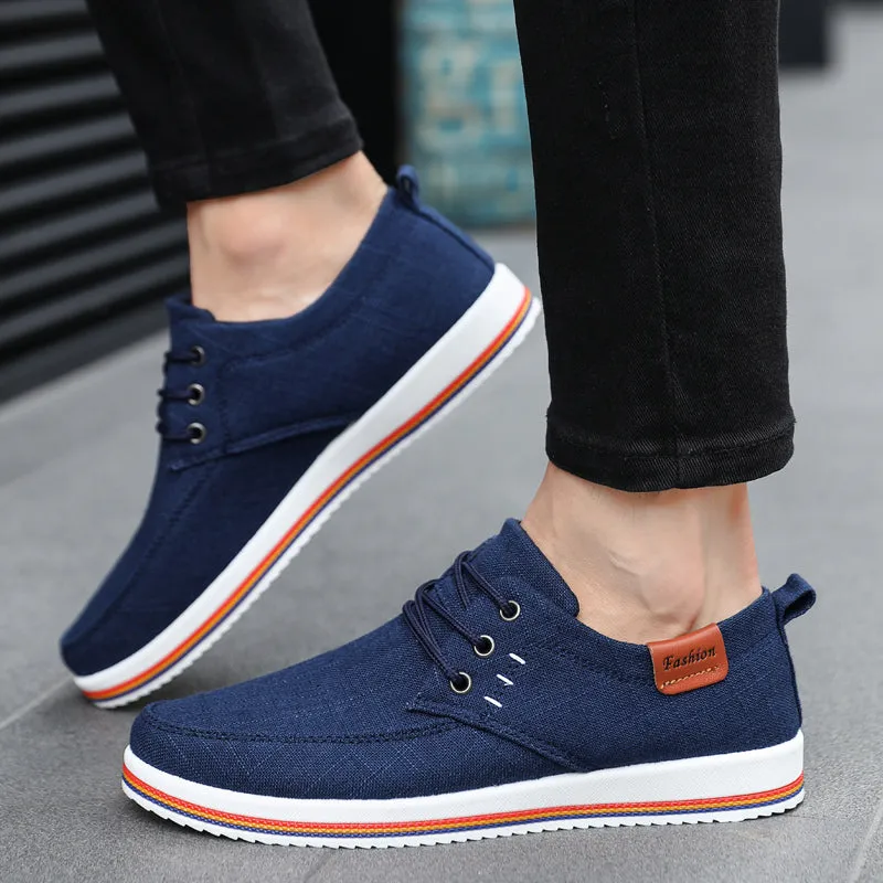 Advbridge Hot Sale Casual Footwear Mens Summer Breathable Hemp Man Shoes Hard-Wearing Casual Sneakers Men Lace-up Casual Shoe Men