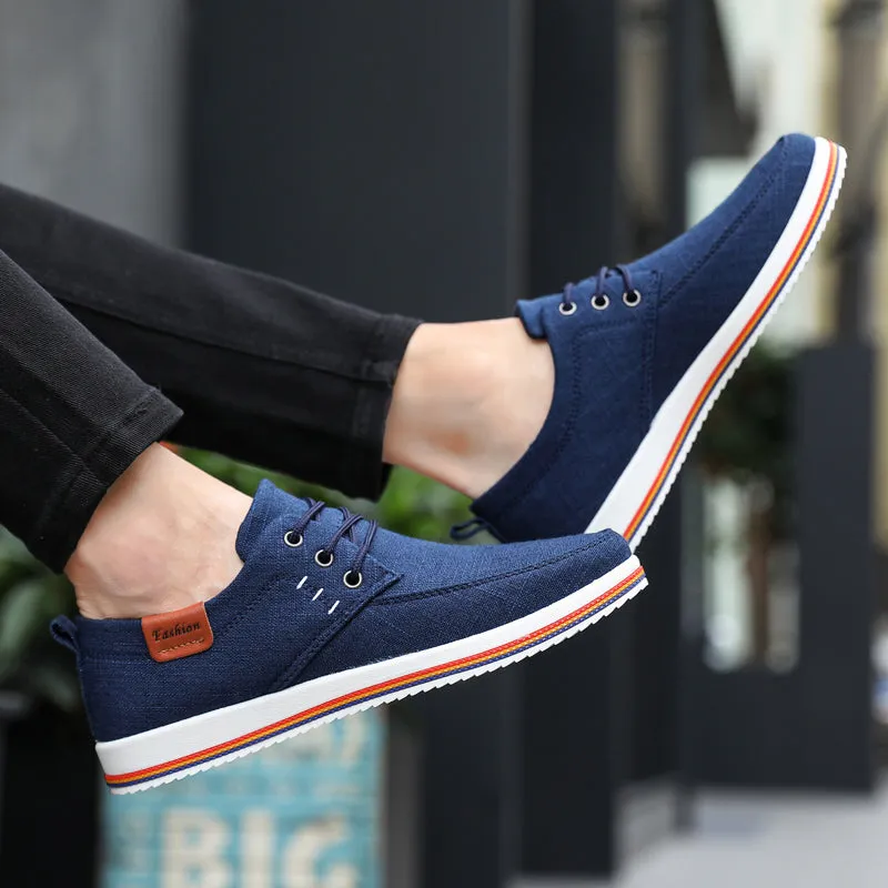 Advbridge Hot Sale Casual Footwear Mens Summer Breathable Hemp Man Shoes Hard-Wearing Casual Sneakers Men Lace-up Casual Shoe Men