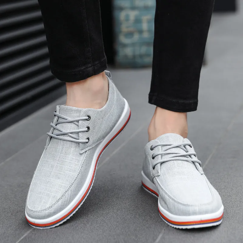 Advbridge Hot Sale Casual Footwear Mens Summer Breathable Hemp Man Shoes Hard-Wearing Casual Sneakers Men Lace-up Casual Shoe Men