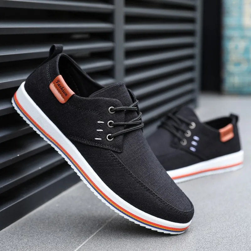 Advbridge Hot Sale Casual Footwear Mens Summer Breathable Hemp Man Shoes Hard-Wearing Casual Sneakers Men Lace-up Casual Shoe Men