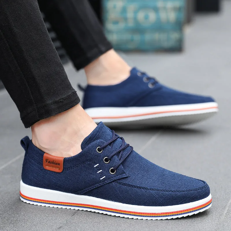 Advbridge Hot Sale Casual Footwear Mens Summer Breathable Hemp Man Shoes Hard-Wearing Casual Sneakers Men Lace-up Casual Shoe Men