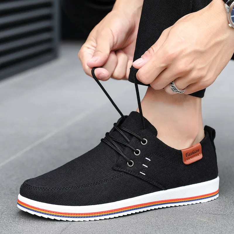 Advbridge Hot Sale Casual Footwear Mens Summer Breathable Hemp Man Shoes Hard-Wearing Casual Sneakers Men Lace-up Casual Shoe Men