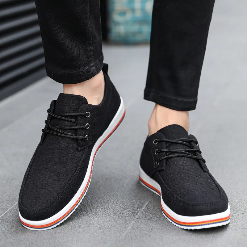 Advbridge Hot Sale Casual Footwear Mens Summer Breathable Hemp Man Shoes Hard-Wearing Casual Sneakers Men Lace-up Casual Shoe Men