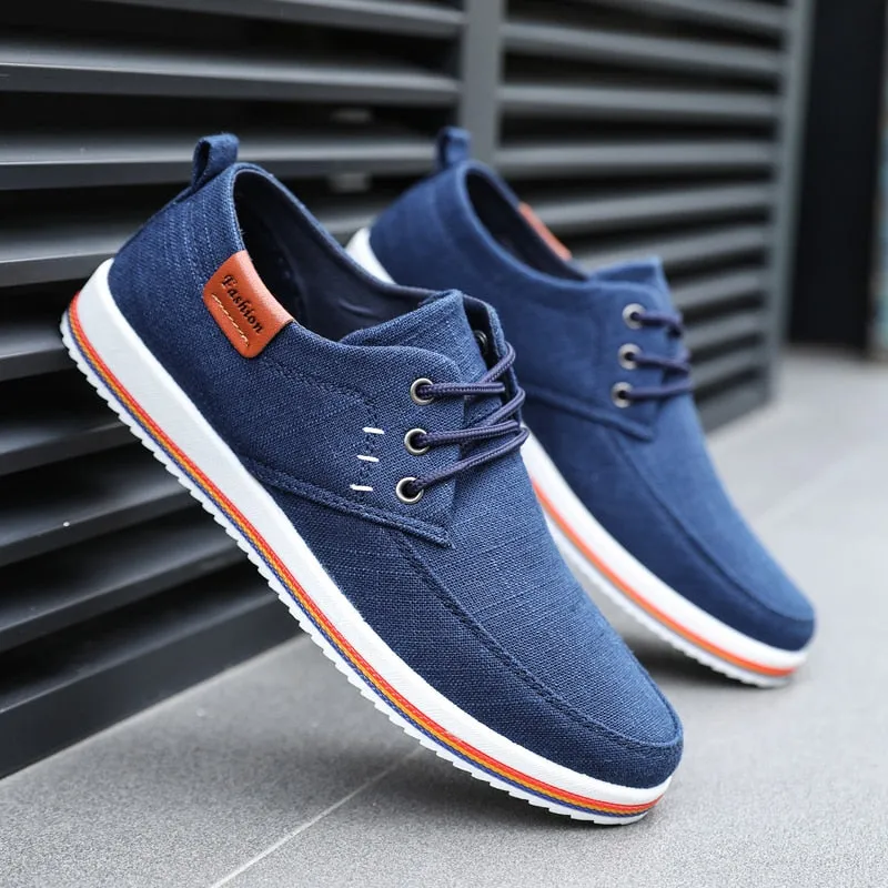 Advbridge Hot Sale Casual Footwear Mens Summer Breathable Hemp Man Shoes Hard-Wearing Casual Sneakers Men Lace-up Casual Shoe Men