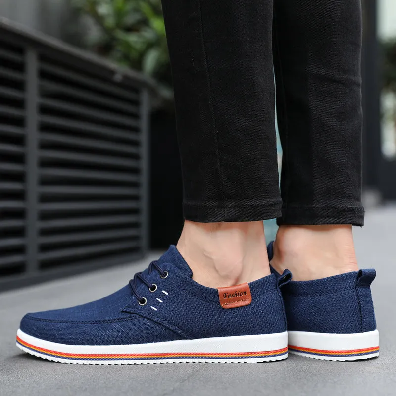 Advbridge Hot Sale Casual Footwear Mens Summer Breathable Hemp Man Shoes Hard-Wearing Casual Sneakers Men Lace-up Casual Shoe Men