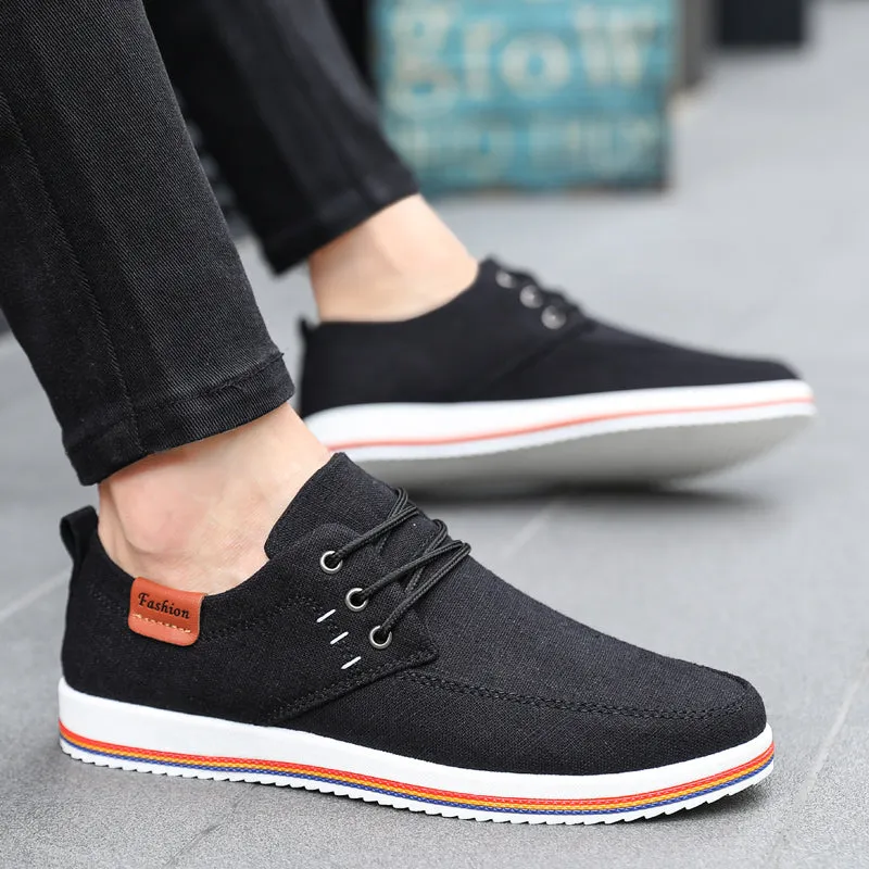 Advbridge Hot Sale Casual Footwear Mens Summer Breathable Hemp Man Shoes Hard-Wearing Casual Sneakers Men Lace-up Casual Shoe Men