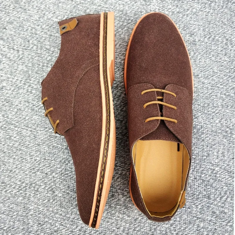 Advbridge Spring Suede Leather Men Shoes Oxford Casual Shoes Classic Sneakers Comfortable Footwear Dress Shoes Large Size Flats