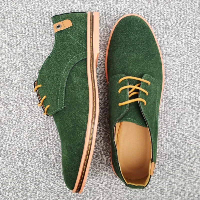 Advbridge Spring Suede Leather Men Shoes Oxford Casual Shoes Classic Sneakers Comfortable Footwear Dress Shoes Large Size Flats