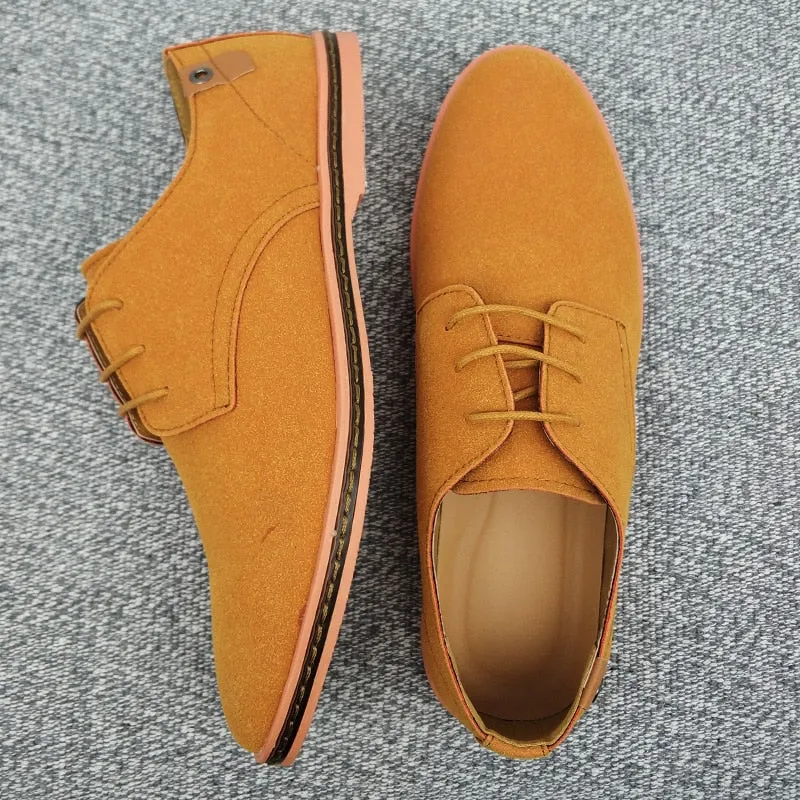 Advbridge Spring Suede Leather Men Shoes Oxford Casual Shoes Classic Sneakers Comfortable Footwear Dress Shoes Large Size Flats