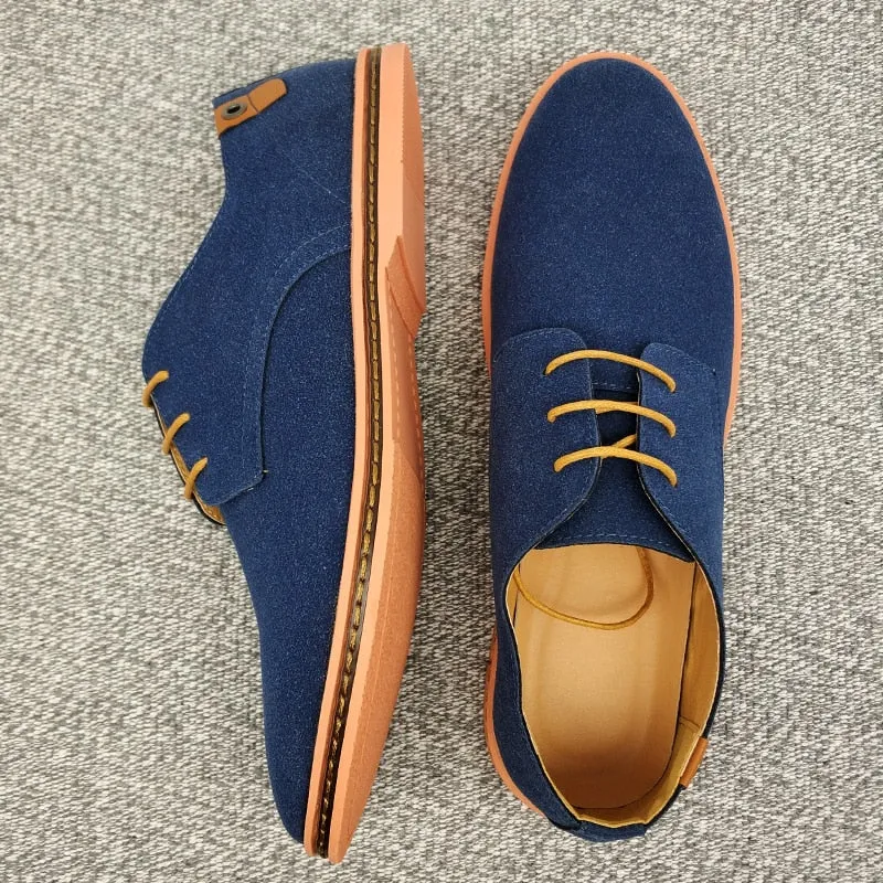 Advbridge Spring Suede Leather Men Shoes Oxford Casual Shoes Classic Sneakers Comfortable Footwear Dress Shoes Large Size Flats