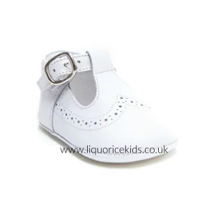 Andanines White Leather Pram Shoes