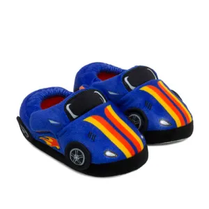 Blue Race Car Slippers