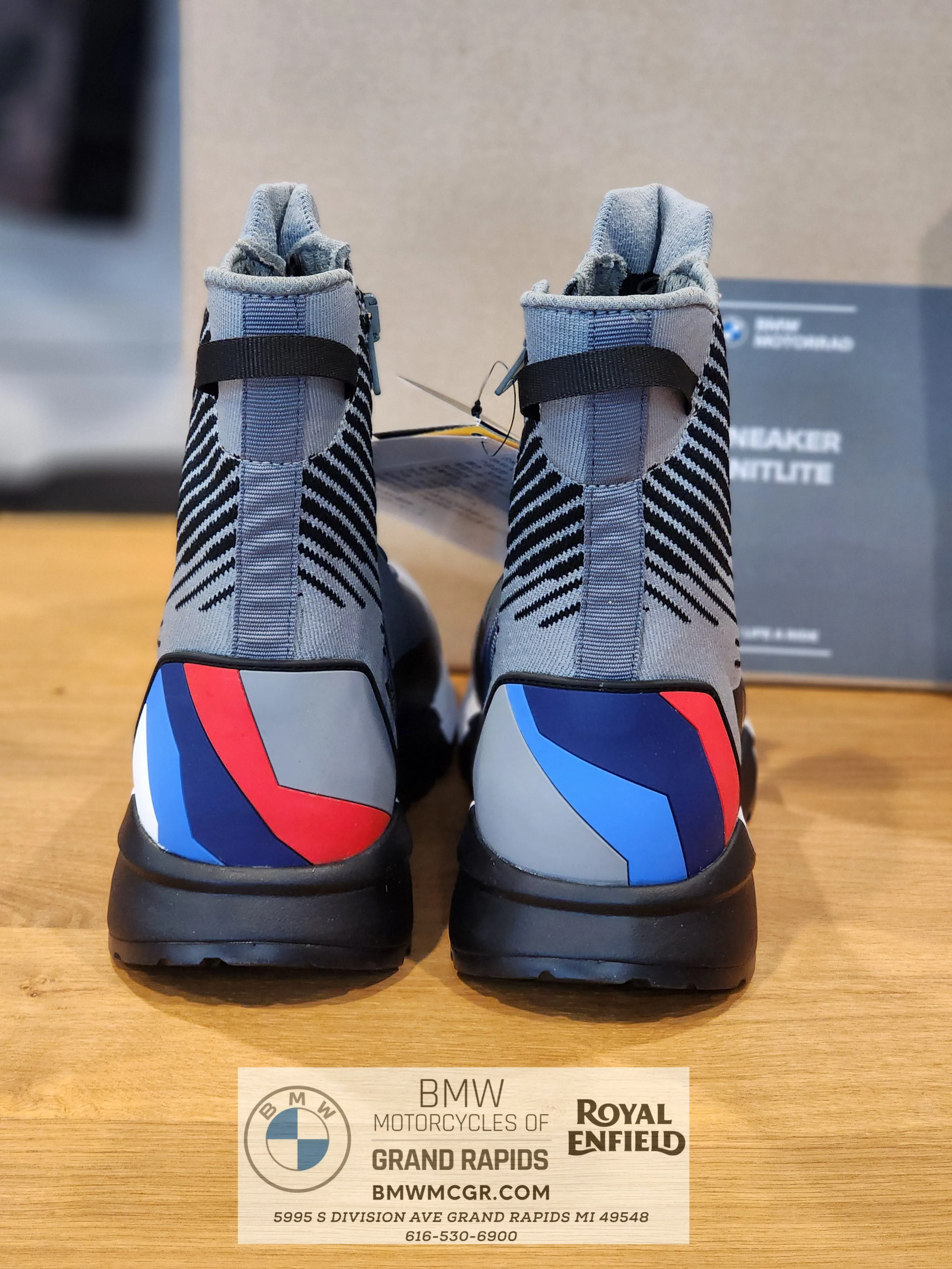 BMW MOTORRAD KNIT RACE SNEAKERS 2024 VIBRAM SOLES, GRAY