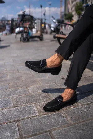 Bojoni Ace Toka Detailed Neolite Black Suede Loafer