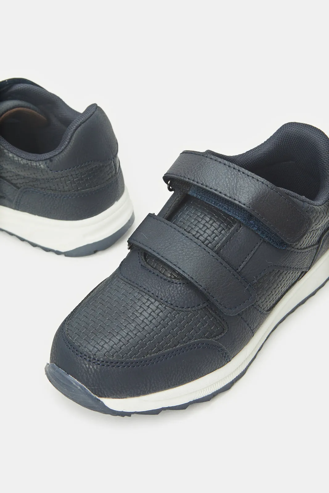 Boys  Navy Material Block Sneaker