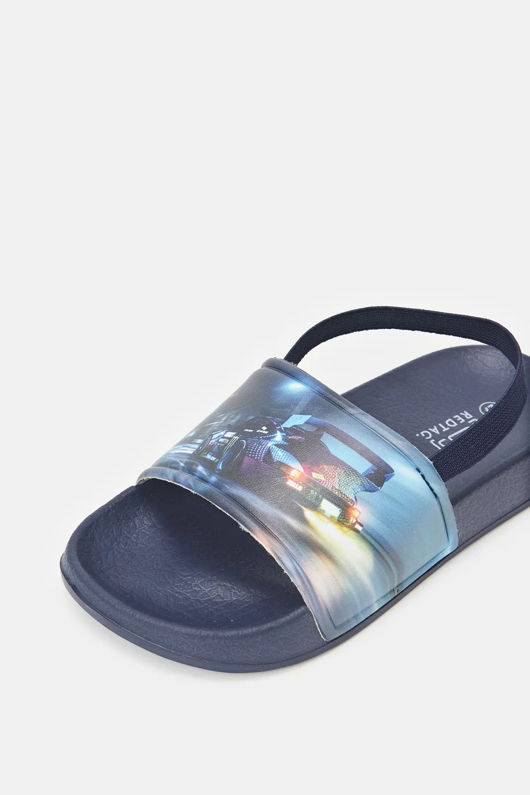 Boys Navy Printed Slide