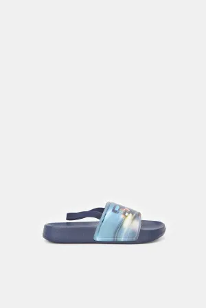 Boys Navy Printed Slide