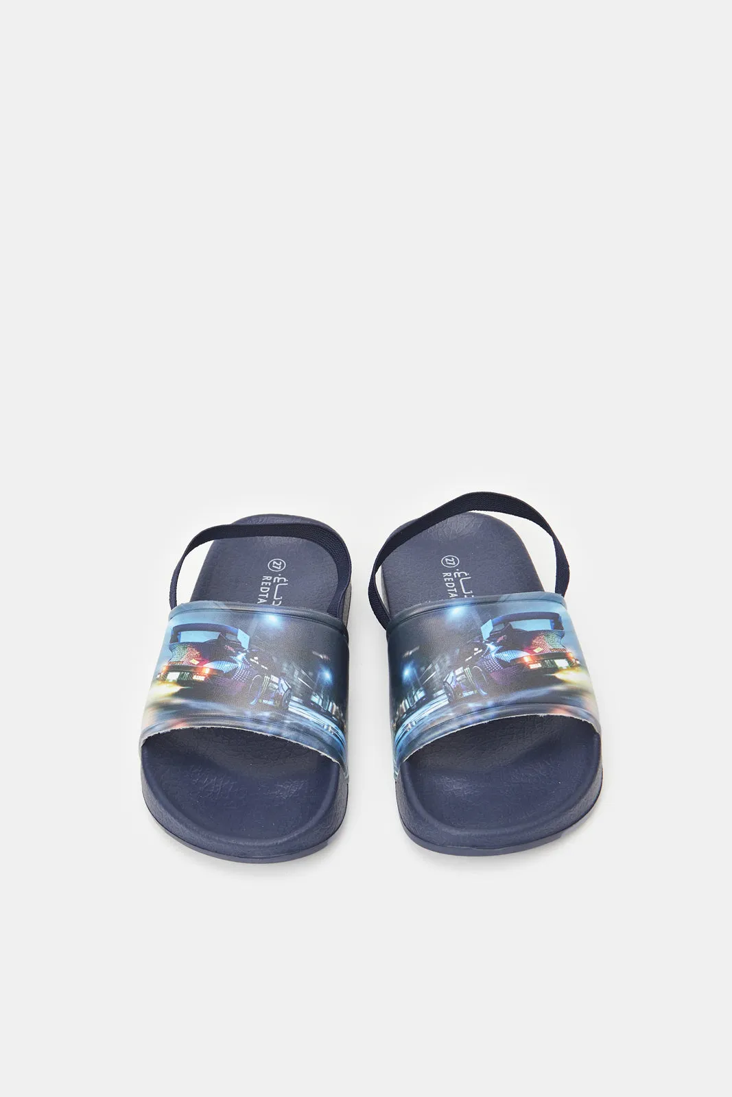 Boys Navy Printed Slide