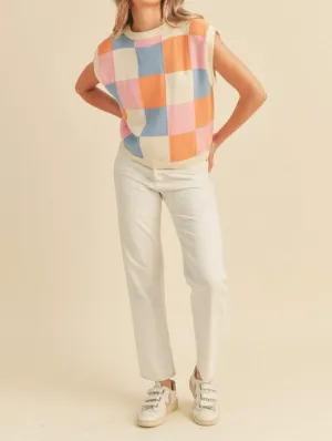 Brinley Colorful Checkered Top