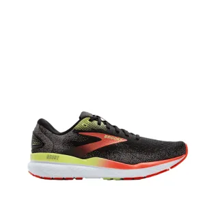 Brooks Men's Ghost 16 Running Shoes in Black/Mandarin Red/Green AW24