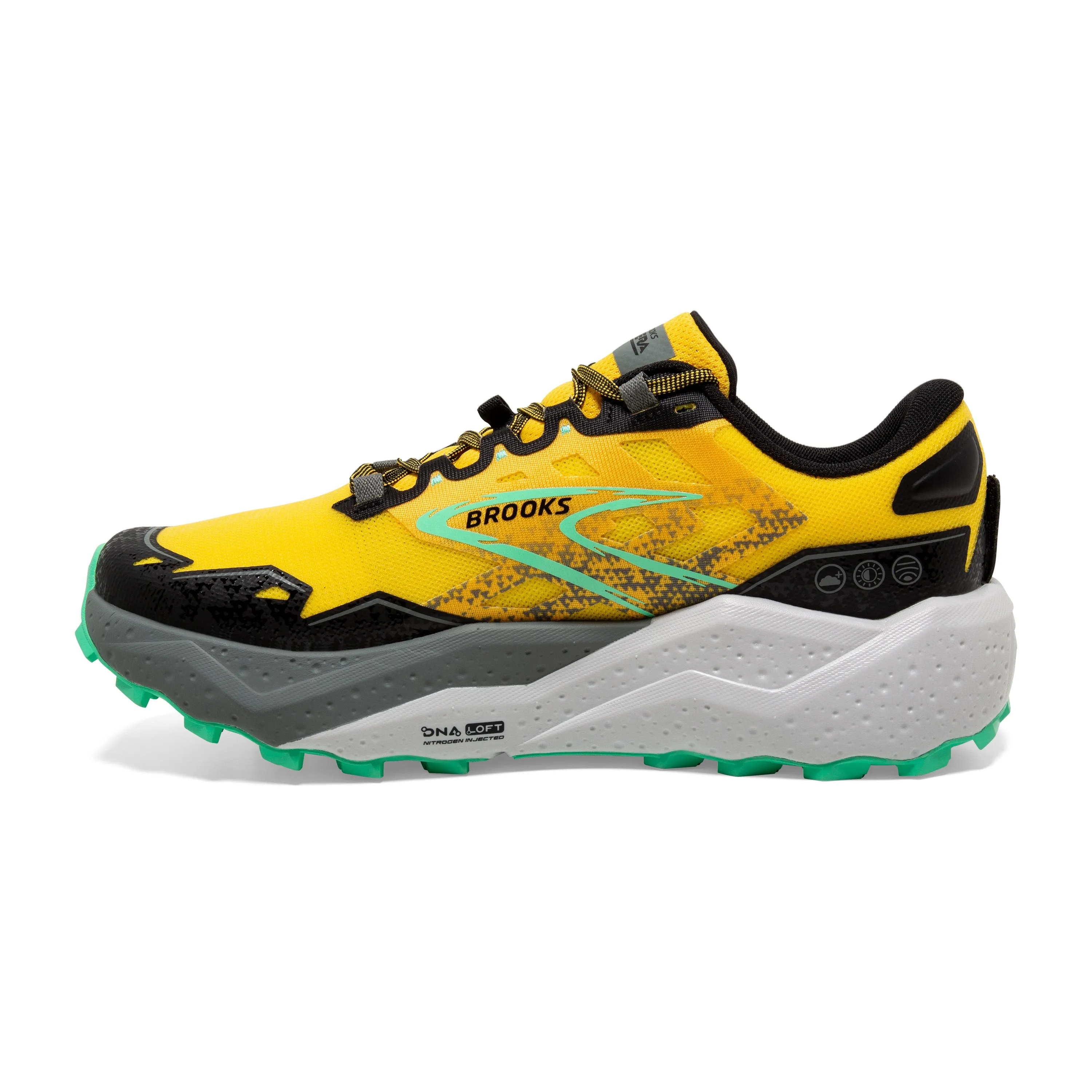 Brooks Mens Trainer Caldera 7 Lemon Chrome/Black/Springbud