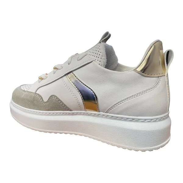 CafèNoir Sneakers in pelle con pasalaccio catena C1DE1520 W001 white