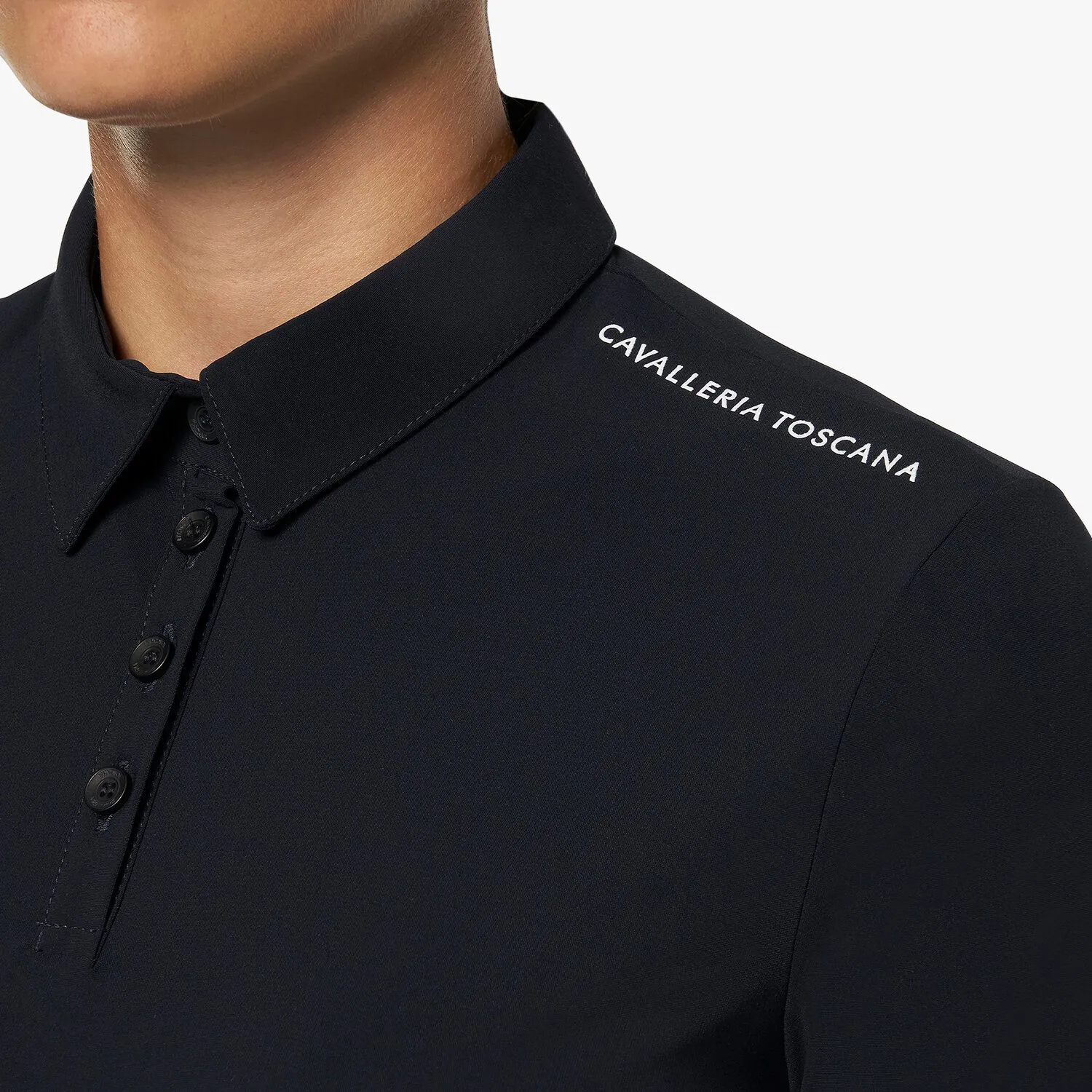 Cavalleria Toscana Perforated Striped Training Polo