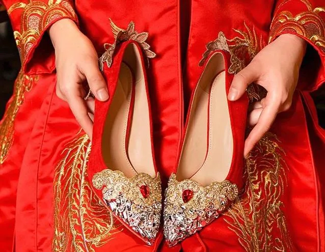 Chinese Wedding Red Bridal Shoes - 1875