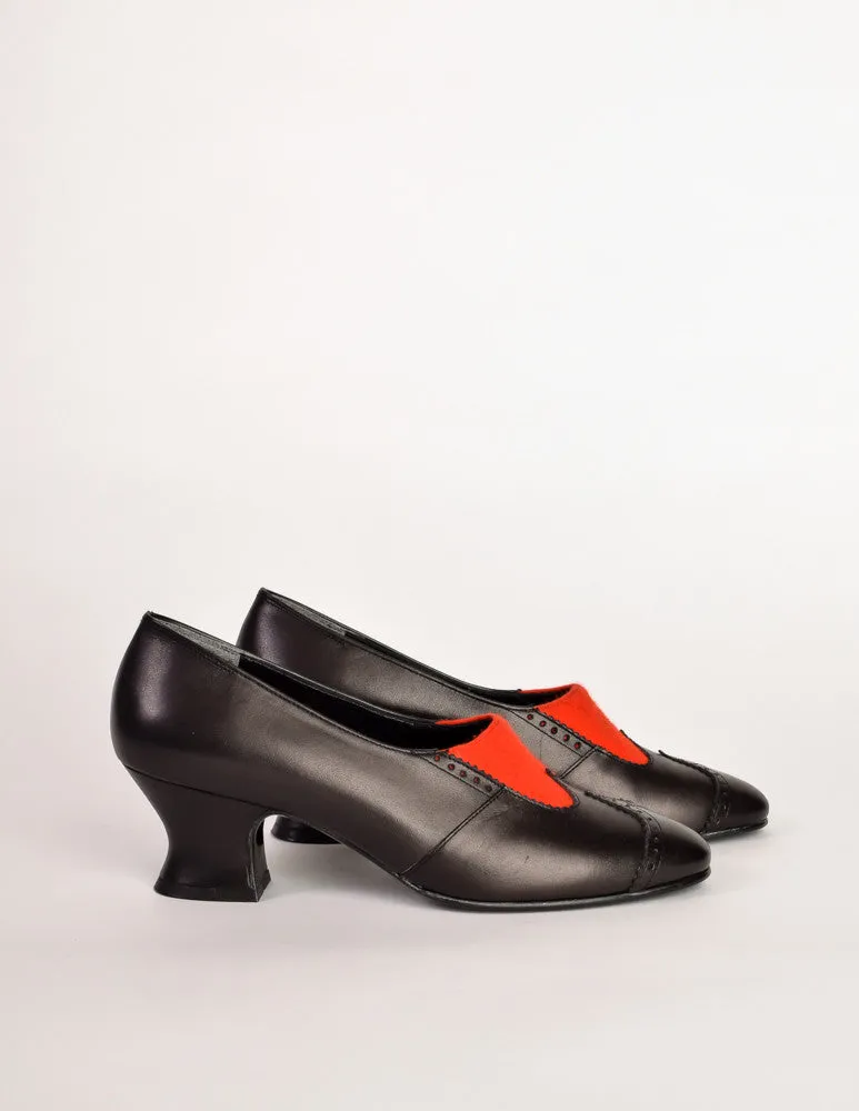 Comme des Garcons Vintage Black & Red Heeled Brogue Shoes