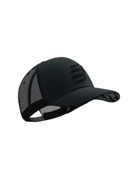 Compressport Unisex's Trucker Cap - Black/Black Refelctive