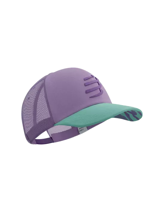 Compressport Unisex's Trucker Cap - Lupine/Royal Lilac/Eggshell Blue