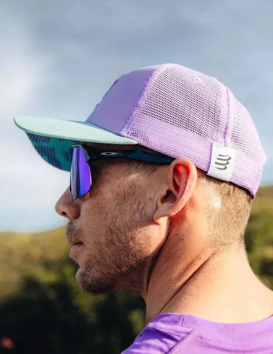 Compressport Unisex's Trucker Cap - Lupine/Royal Lilac/Eggshell Blue