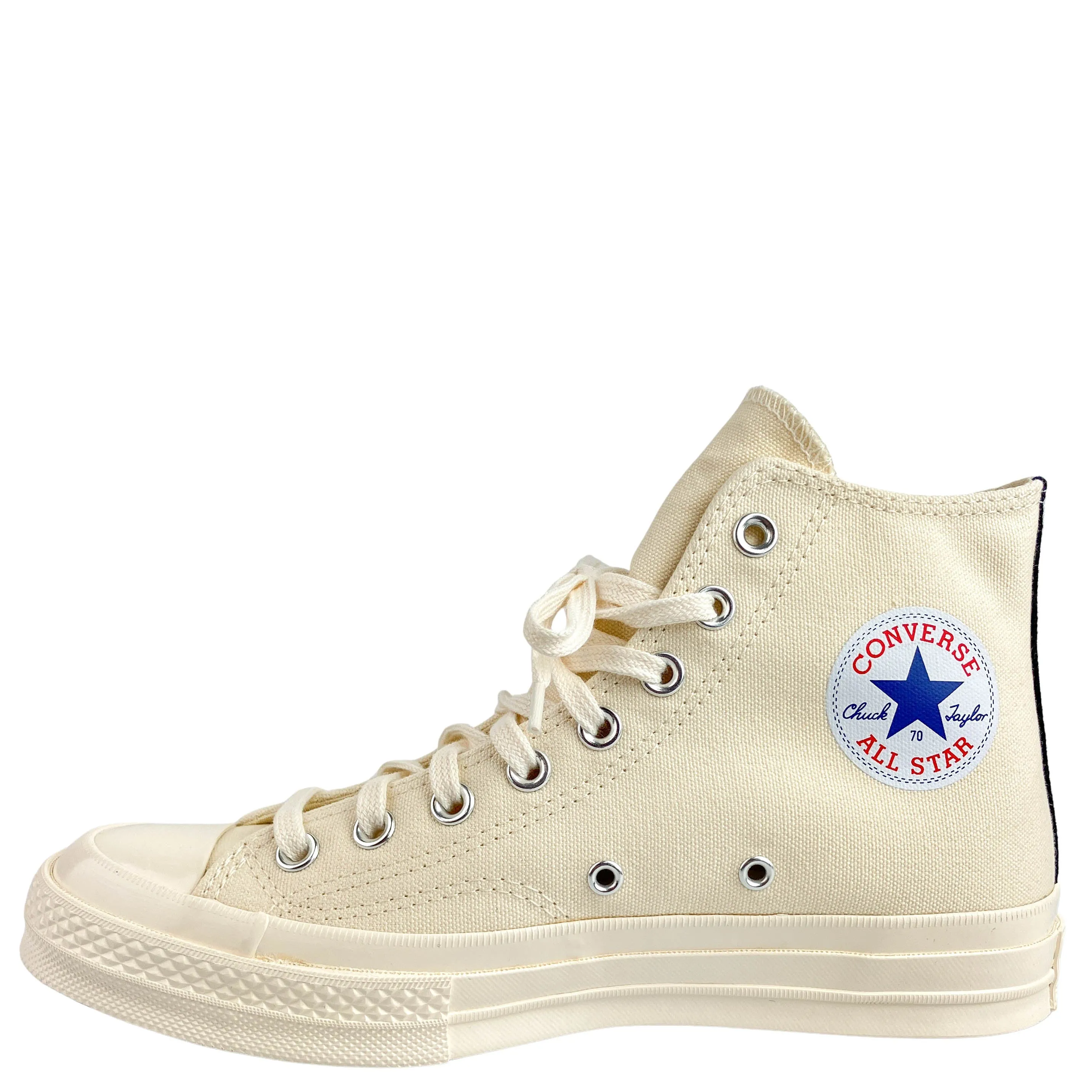 Converse x Comme Des Garçons High Top Sneakers in Cream