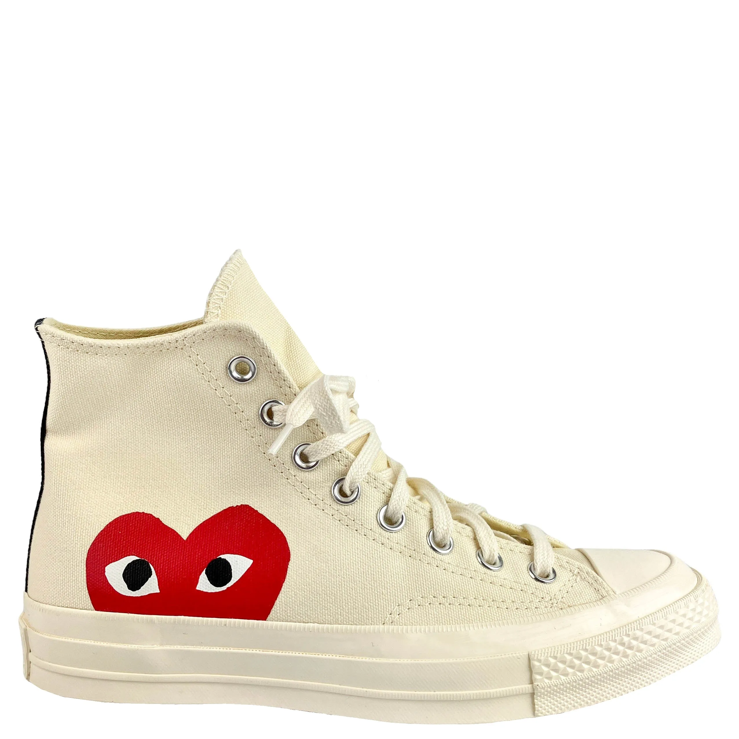 Converse x Comme Des Garçons High Top Sneakers in Cream