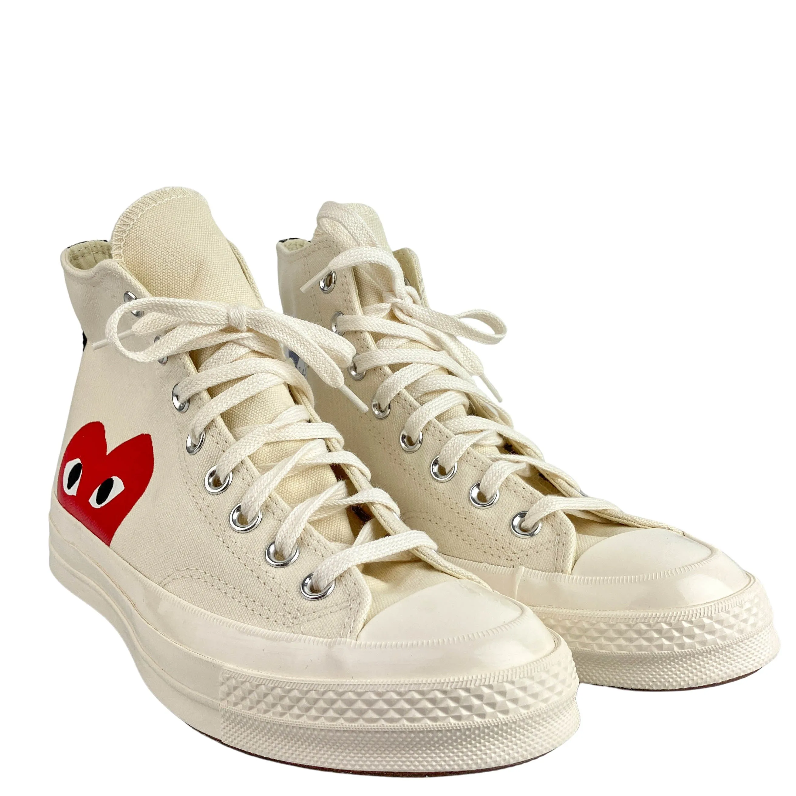 Converse x Comme Des Garçons High Top Sneakers in Cream