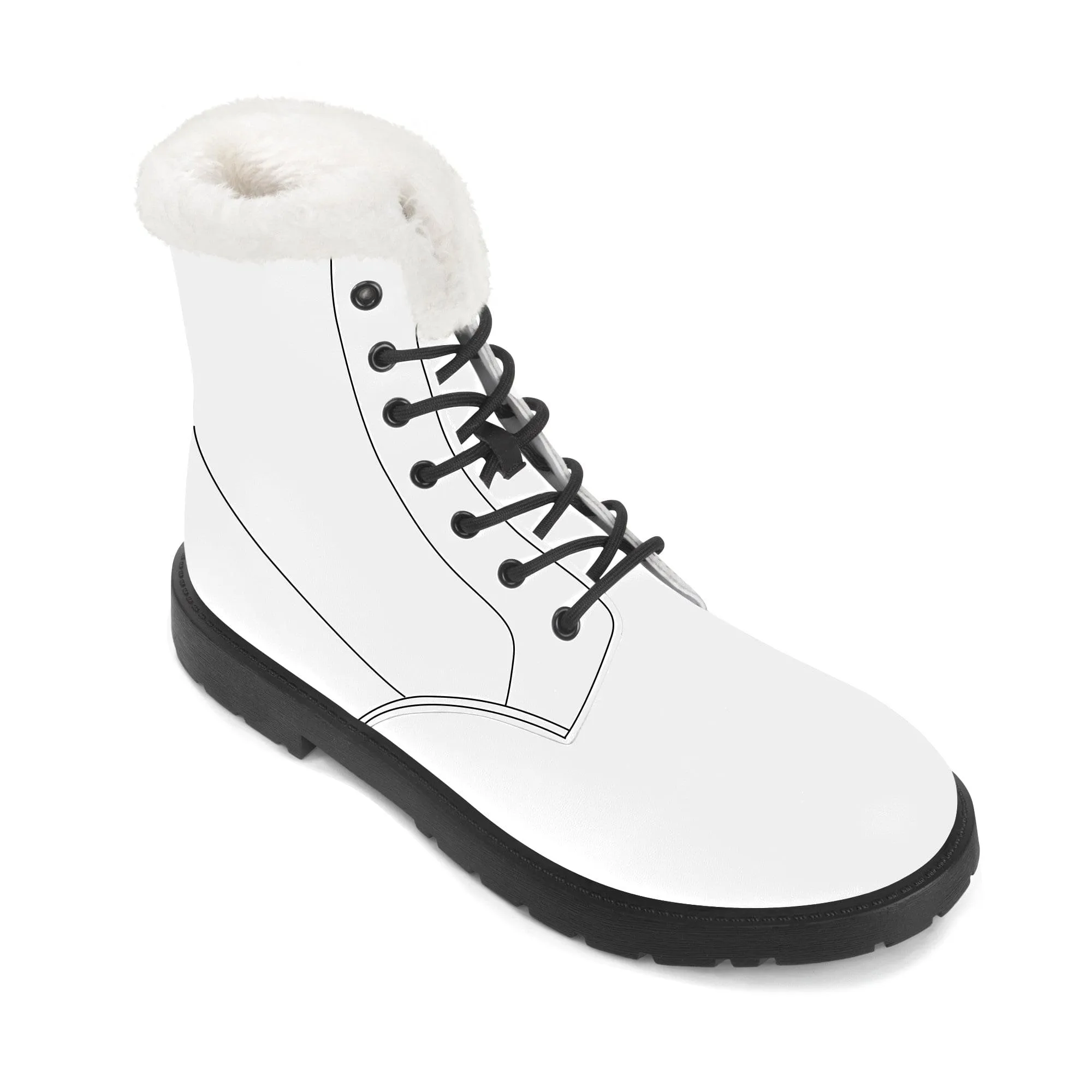 Custom Faux Fur Leather Boot- SF D86