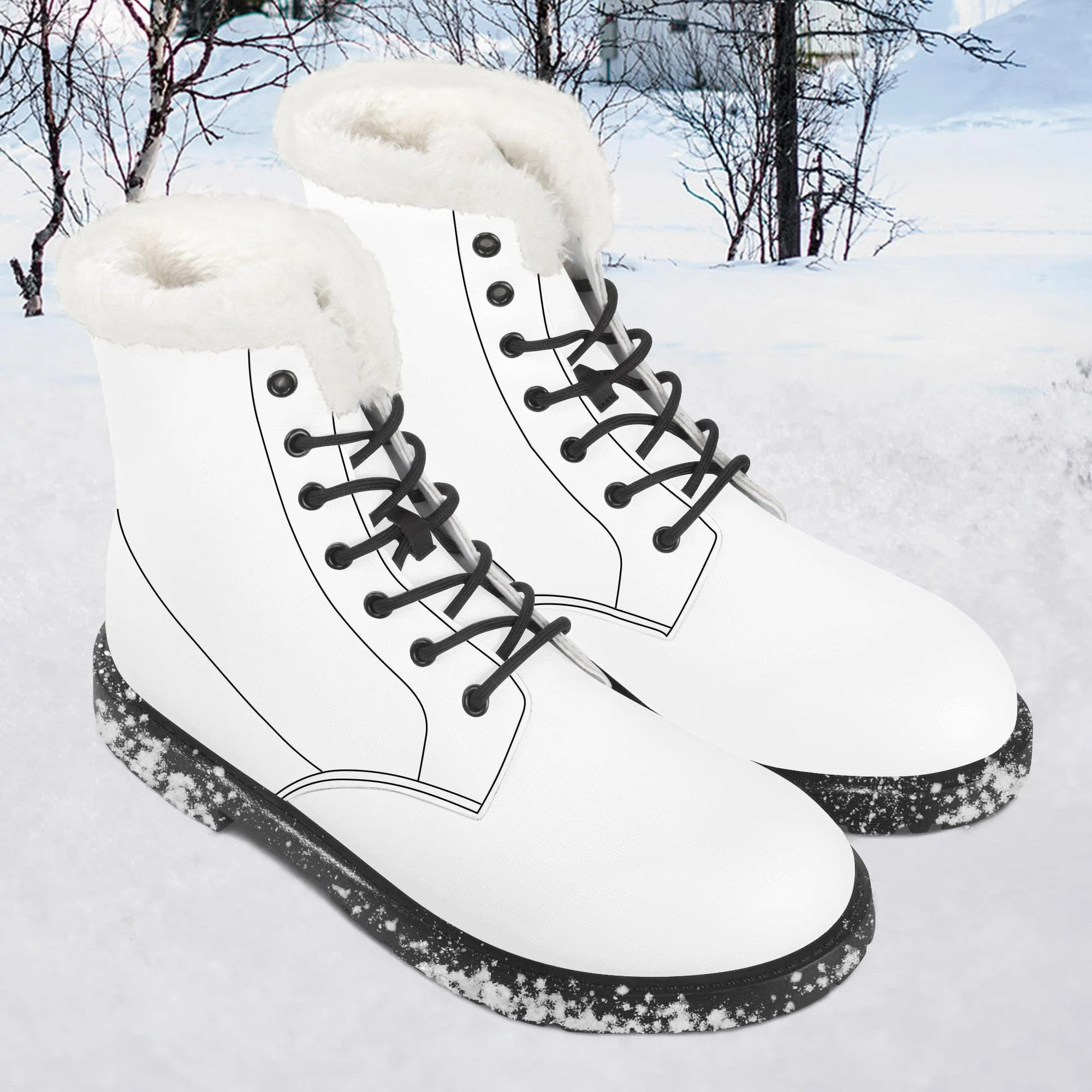 Custom Faux Fur Leather Boot- SF D86