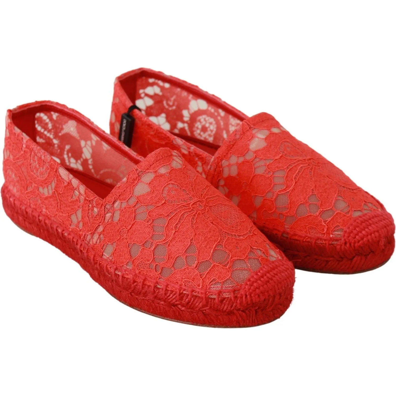 Dolce & Gabbana Red Viscose Espadrilles Flat Shoes