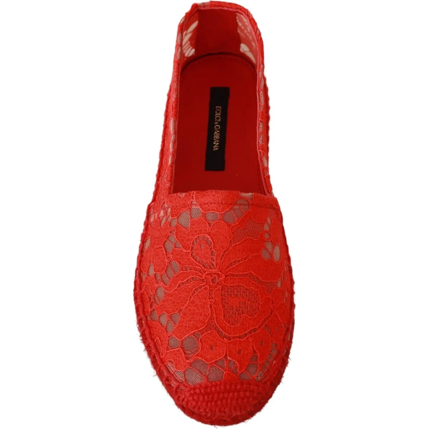 Dolce & Gabbana Red Viscose Espadrilles Flat Shoes