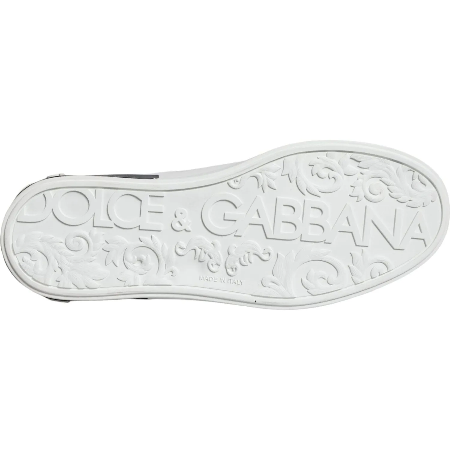 Dolce & Gabbana White Leather Logo Portofino Sneaker Shoes