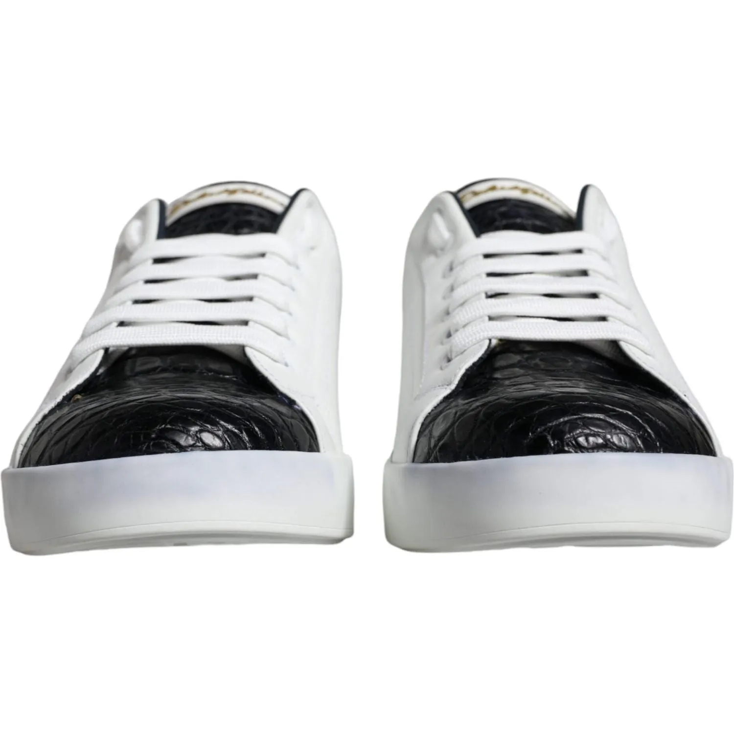 Dolce & Gabbana White Leather Logo Portofino Sneaker Shoes