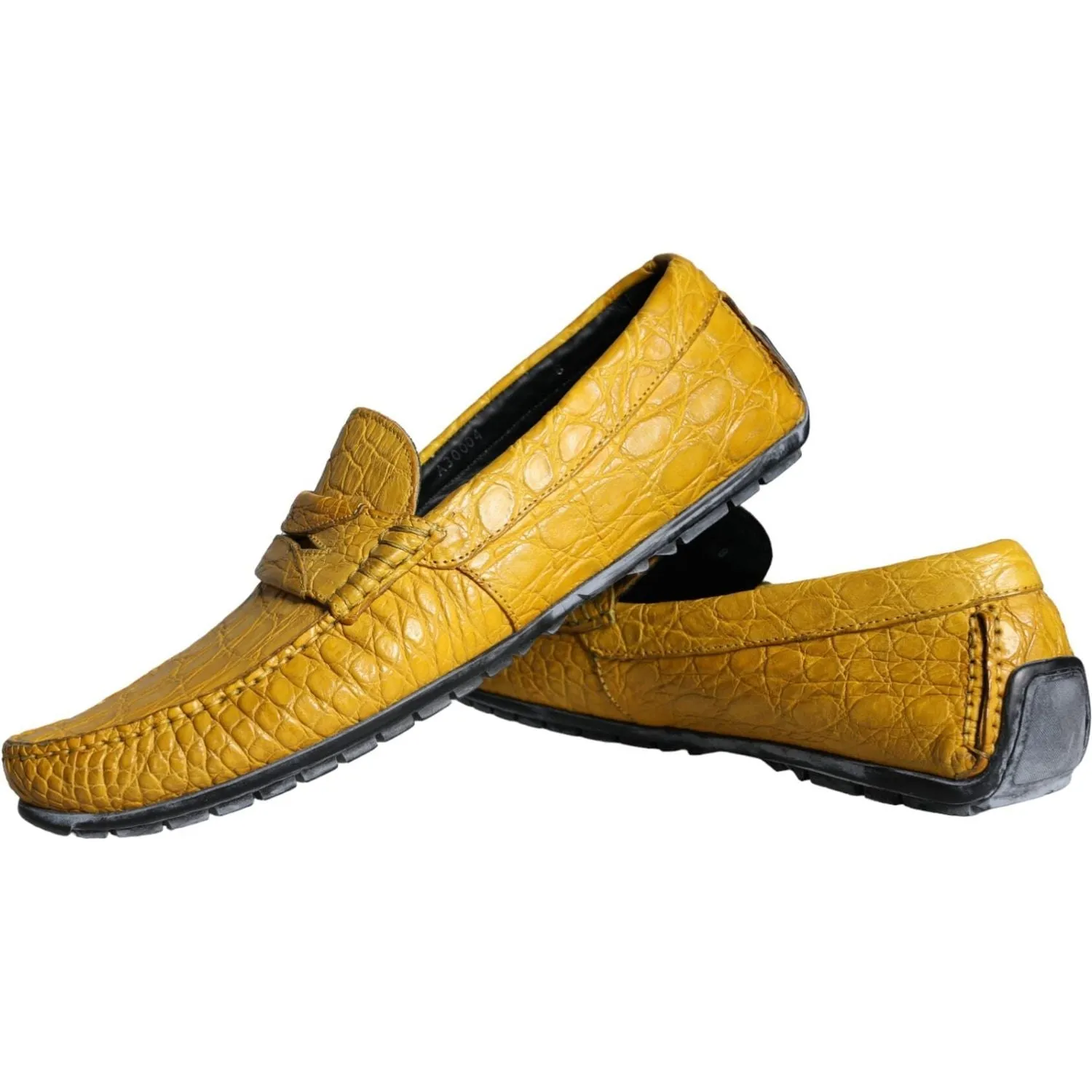 Dolce & Gabbana Yellow Leather Slip Mocassin Loafers Shoes