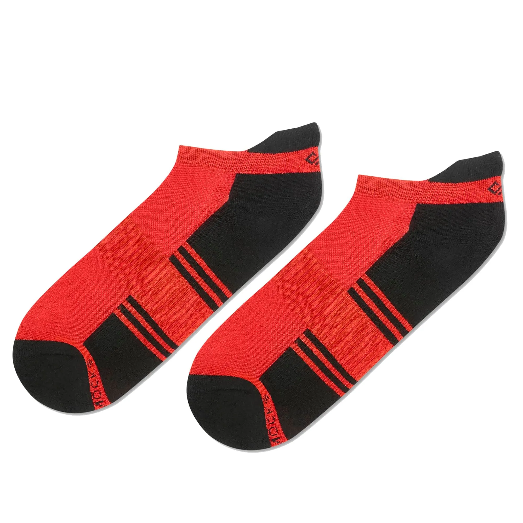 Dual Solid Red/Black Bamboo Unisex Ankle Length Socks