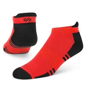 Dual Solid Red/Black Bamboo Unisex Ankle Length Socks