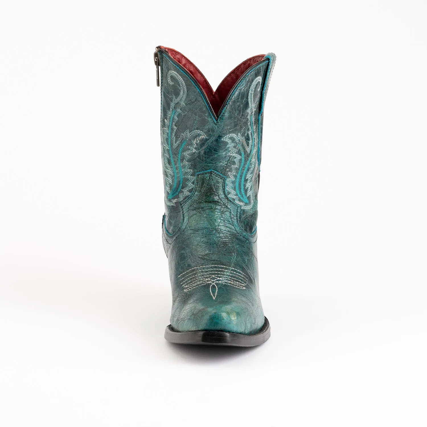 Ferrini Womens Molly R-Toe Teal Leather Cowboy Boots