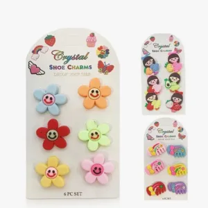 Girls Flower Multicolor Jibbit Shoe Charms